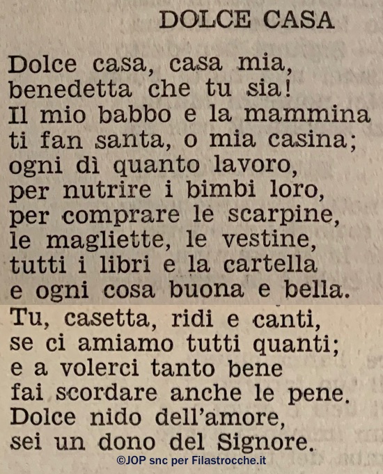 Dolce casa - poesia di Teresa Romei Correggi in