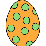 Decorazione di Pasqua – Uovo da appendere, arancione a pois verdi