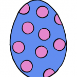 Decorazione di Pasqua – Uovo da appendere, blu a pois rosa