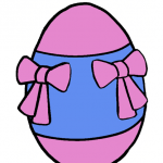 Decorazione di Pasqua – Uovo da appendere, rosa con i fiocchetti