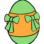 Decorazione di Pasqua – Uovo da appendere, verde con i fiocchetti