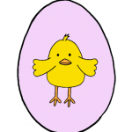 Decorazione di Pasqua – Uovo rosa da appendere, Pulcino