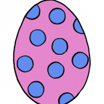 Decorazione di Pasqua – Uovo da appendere, rosa a pois blu