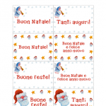 Cose utili – Etichette per i Regali di Natale, Babbo Natale e angioletto con scritte
