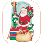 Addobbi di Natale – Ghirlanda, Babbo Natale con gli Elfi