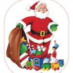 Addobbi di Natale – Ghirlanda, Babbo Natale con il sacco dei doni
