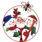 Addobbi di Natale – Ghirlanda, Babbo Natale e i pupazzi di neve