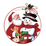 Addobbi di Natale – Ghirlanda, Babbo Natale e il pupazzo di neve