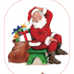 Addobbi di Natale – Ghirlanda, Babbo Natale seduto