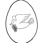 Coloriamo la Pasqua – Disegno da colorare, l’Uovo di Pasqua con la colomba