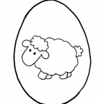 Coloriamo la Pasqua – Disegno da colorare, l’Uovo di Pasqua con la pecorella