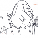 Disegno da colorare – La colazione dell’elefante