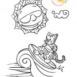 Disegni da colorare: il gatto surfista
