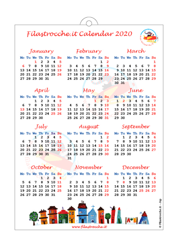 Calendari In Inglese Gratuiti E Fai Da Te Filastrocche It