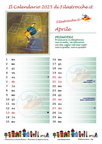 Calendario 2025 con spazio per le note